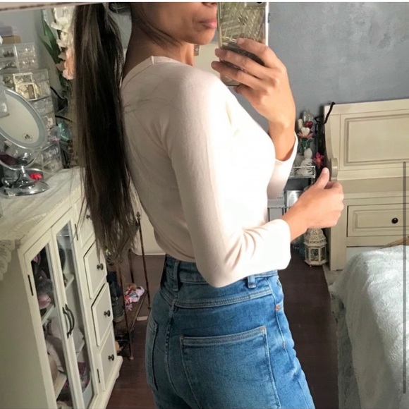 🪞 light pink long sleeve scoop neck top - Picture 3 of 7